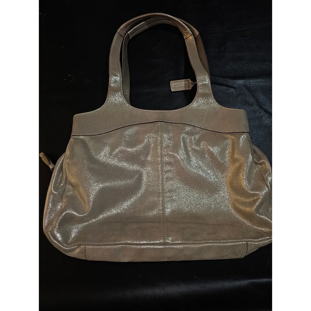 Coach Ergo Lexi Shimmer Hobo Champagne Gold Metallic Satchel Purse